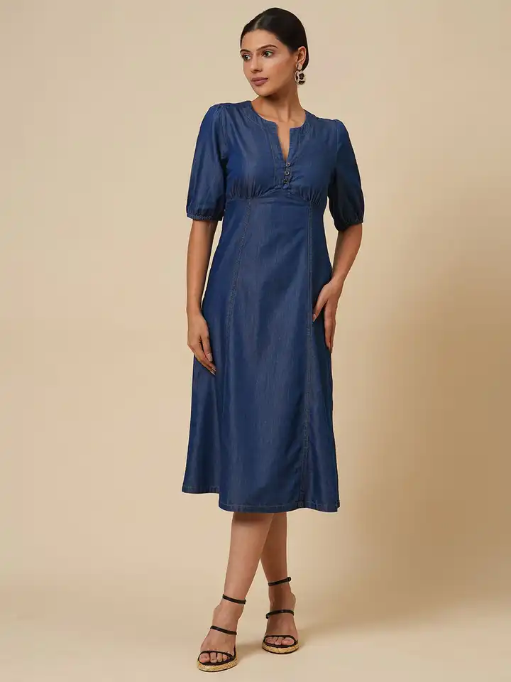 white christmas dresses Plus Size Denim Mini Dress main image 1