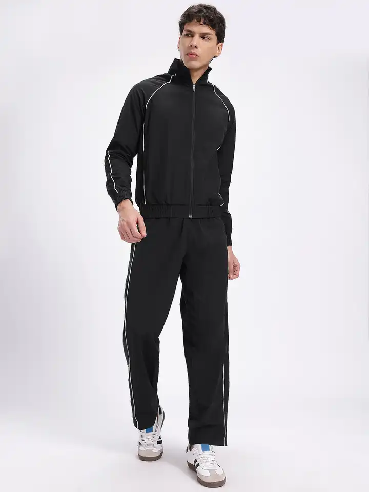 Buy glitchez Raglan Sleeves Mock Collar Jacket with Track Pants