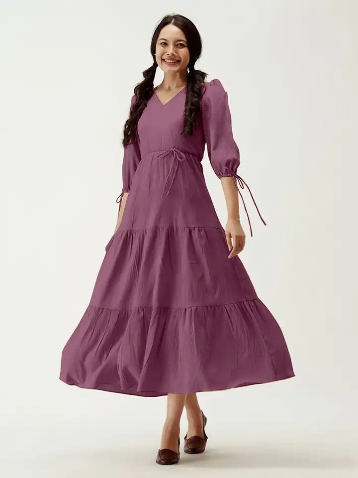 Buy Trendmalls Women Polyster Layered Flared Pleated Knee Length Western  Dress - Dresses for Women 34337315 | Myntra