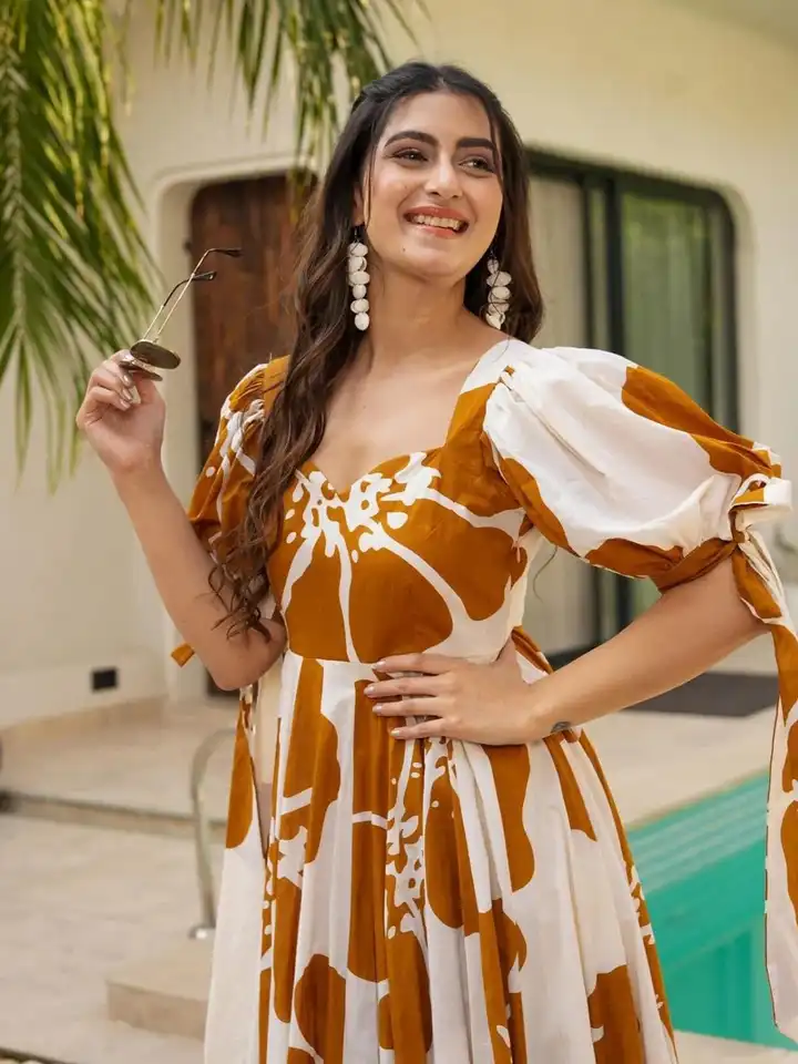 Buy CORSICA Women Floral Printed Puff Sleeves Fit & Flare Maxi Dress -  Dresses for Women 34485121 | Myntra