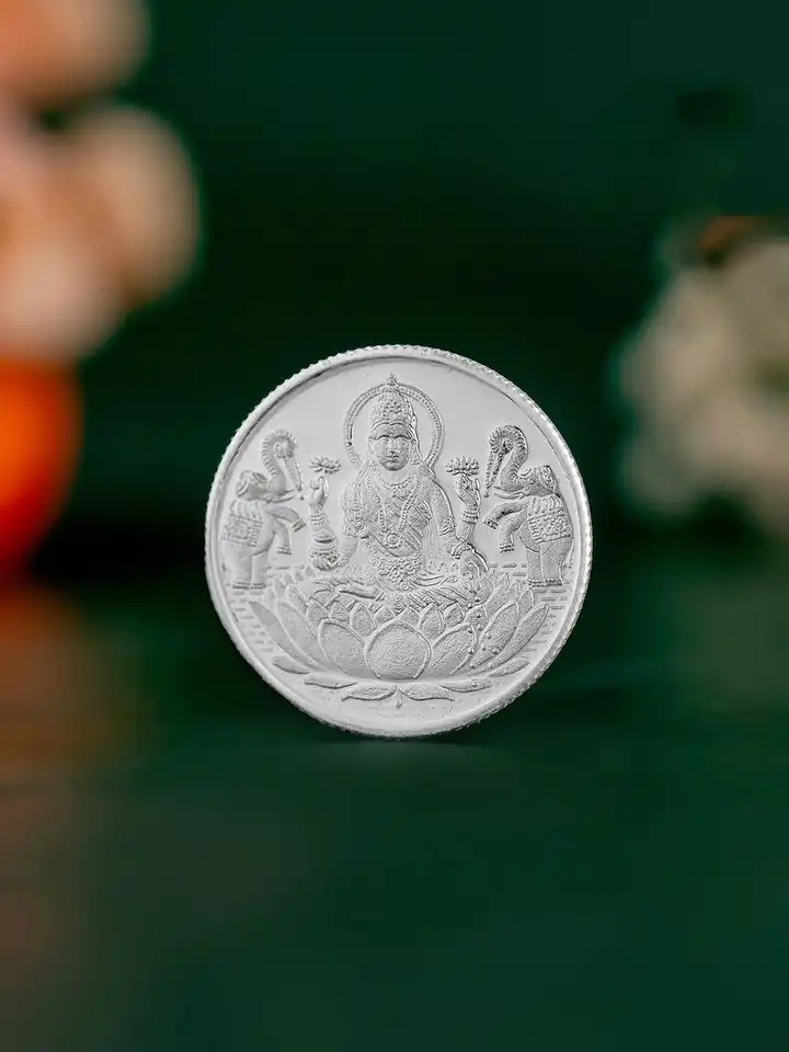 Buy Studio Voylla Lakshmi 999 Pure Silver Coin-5g - Silver Coins