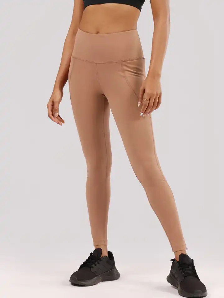Buy LYRA Women Coffee Brown Solid Ankle-Length Leggings Leggings