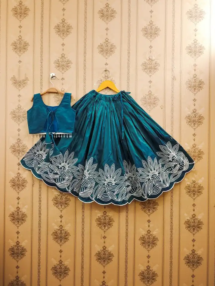 Sangria Girls Embroidered Round Neck Flared Lehenga With Choli(3-4Y) By Myntra