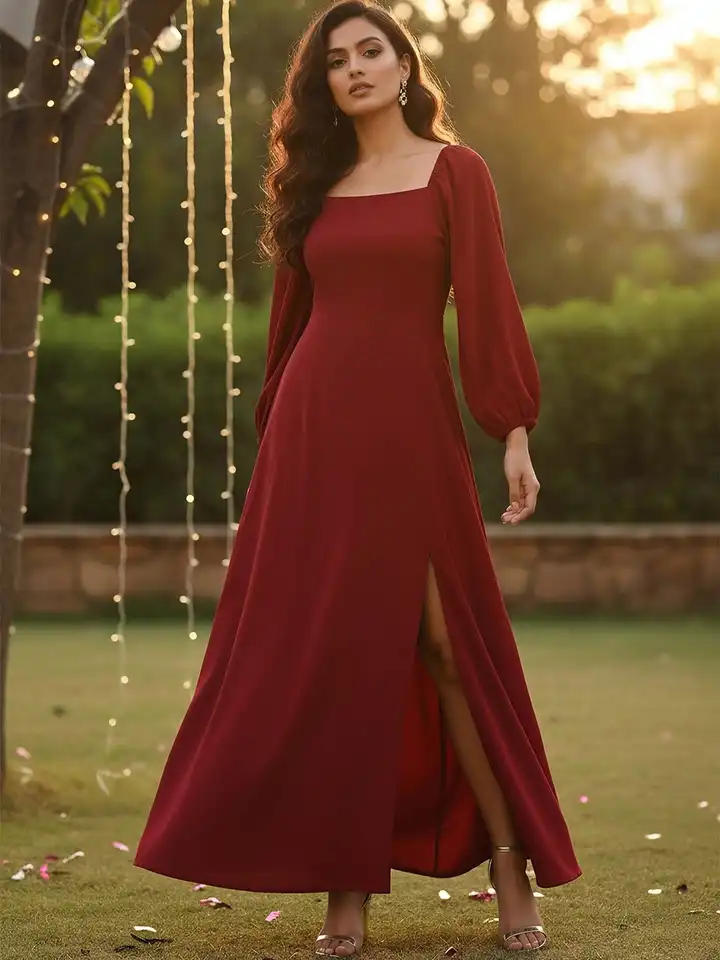 strapless open back dress Buy Women Red Puff Sleeve Bodycon Dress Online at Best Price