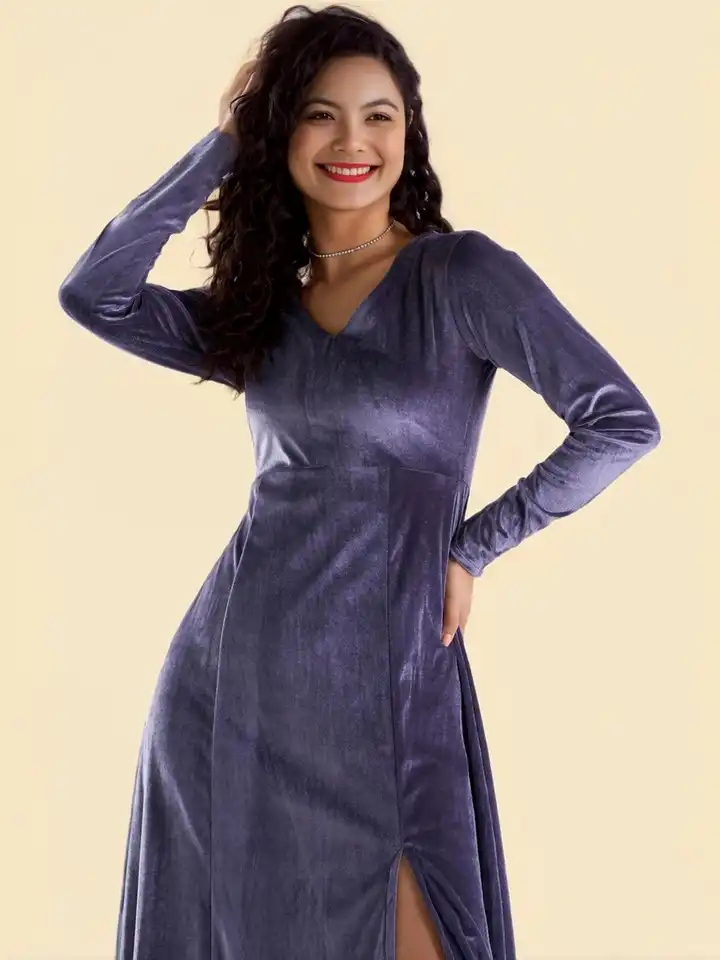Buy DressBerry Velvet Fit & Flare Midi Dress - Dresses for Women 38279128 |  Myntra