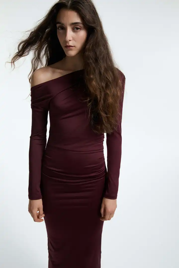 Buy H&M Draped One-Shoulder Dress - Dresses for Women 37631452 | Myntra