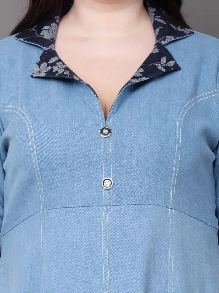 Buy STYLLEY Plus Size Denim Fit & Flare Midi Dress - Dresses for Women  37293079 | Myntra