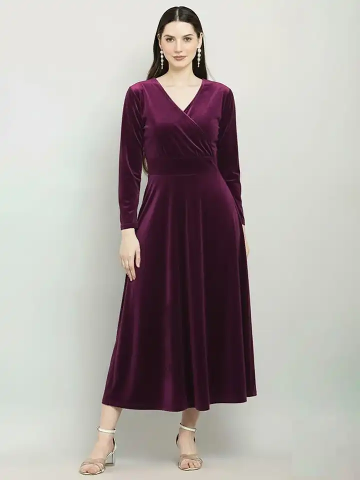 Buy WESTCHIC Velvet Fit & Flare Midi Dress - Dresses for Women 37509968 |  Myntra