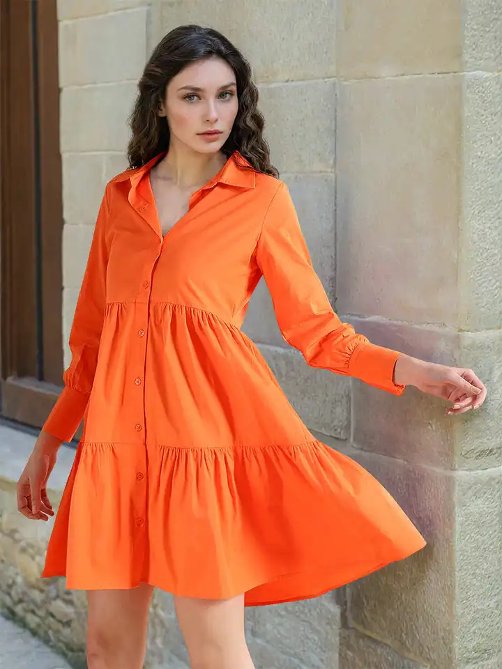 Buy Freehand by The Indian Garage Co Shirt Collar Pure Cotton Fit & Flare  Dress - Dresses for Women 28543384 | Myntra