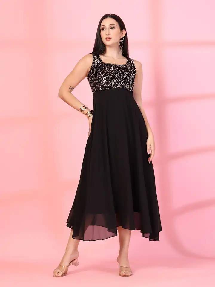 slim fit dress slacks SASSAFRAS Curve Plus Size Abstract Printed Fit & Flare Dress – Myntra  International main image 0