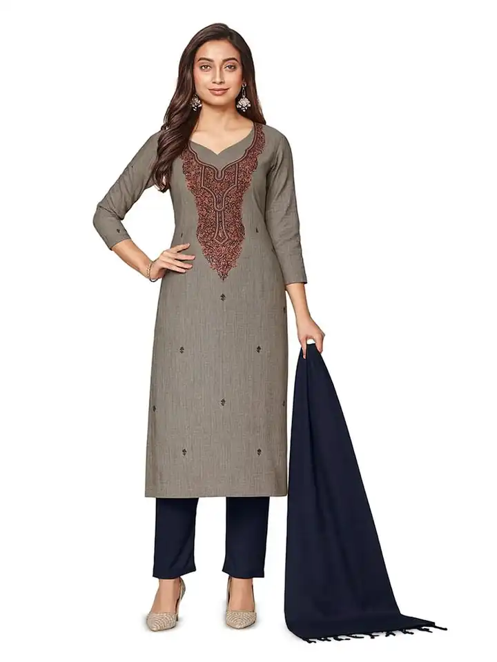 knee length dresses for ladies Women Long Dark Grey Wool Dress 4022 – Xiaolizi main image 0