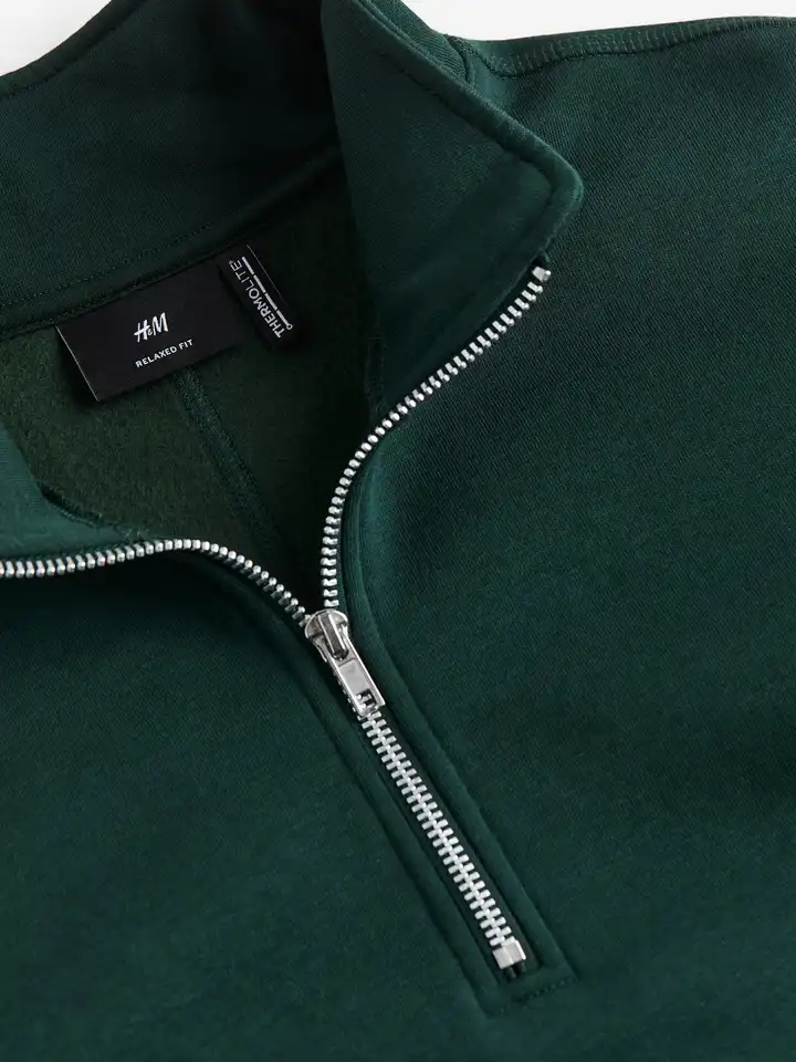 Buy H&M THERMOLITE Relaxed Fit Zip-Top Sweatshirt - Sweatshirts