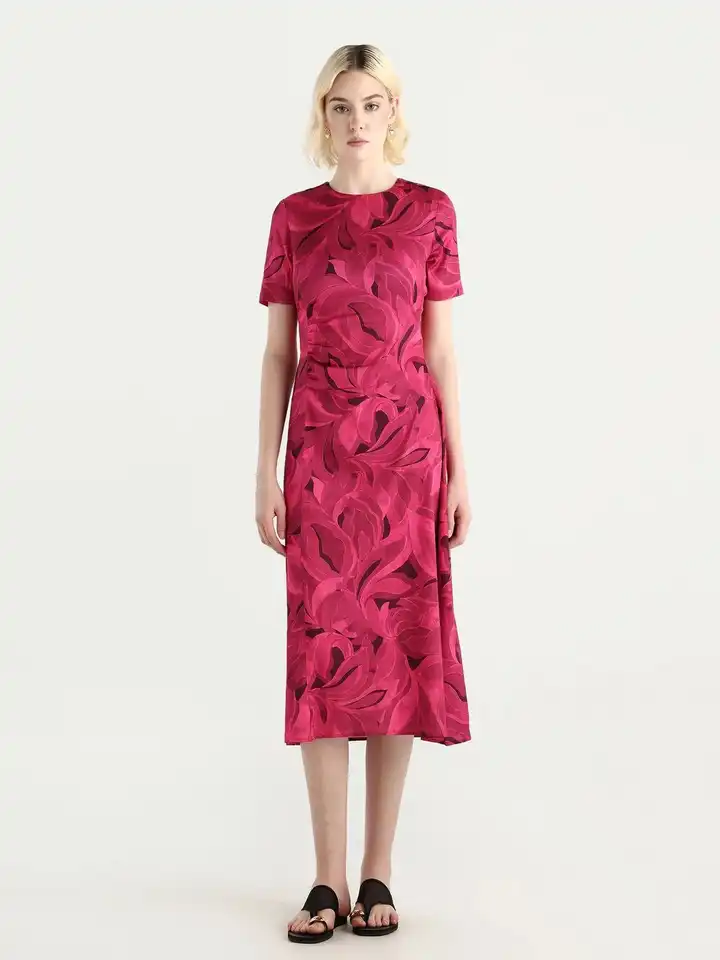 Buy RAREISM Women Pink Straight Fit Fit Regular Sleeve High Neck Dress -  Dresses for Women 36906239 | Myntra