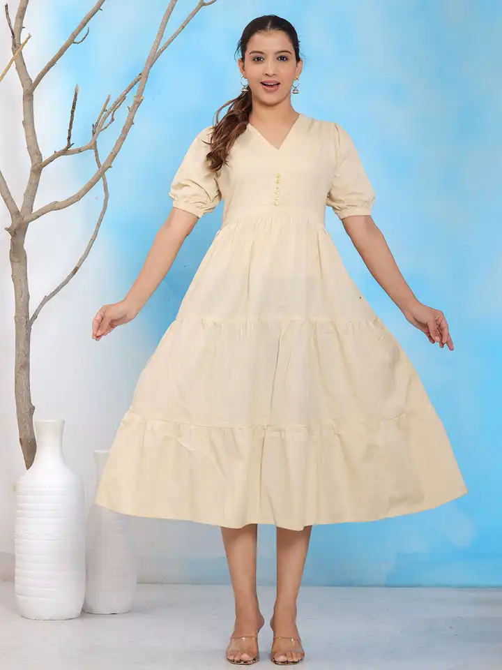slim fit dress slacks Ruched Gathered Flare Dress in White