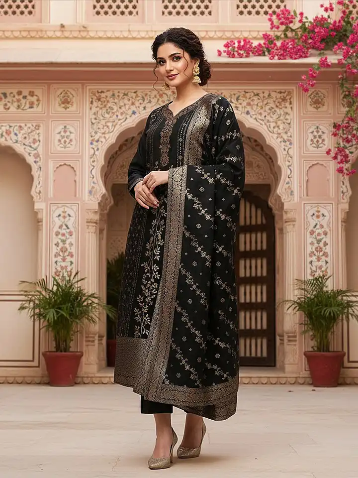 Buy KALINI Sweetheart Neck Ethnic Motifs Regular Kurta with Trousers & With  Dupatta - Kurta Sets for Women 27317766 | Myntra