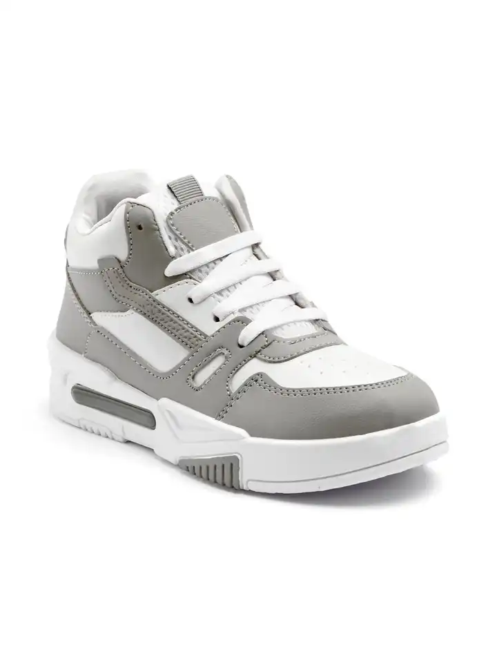 Buy TOMSY CHOICE Kids Grey & White Colourblocked Lace Up Synthetic