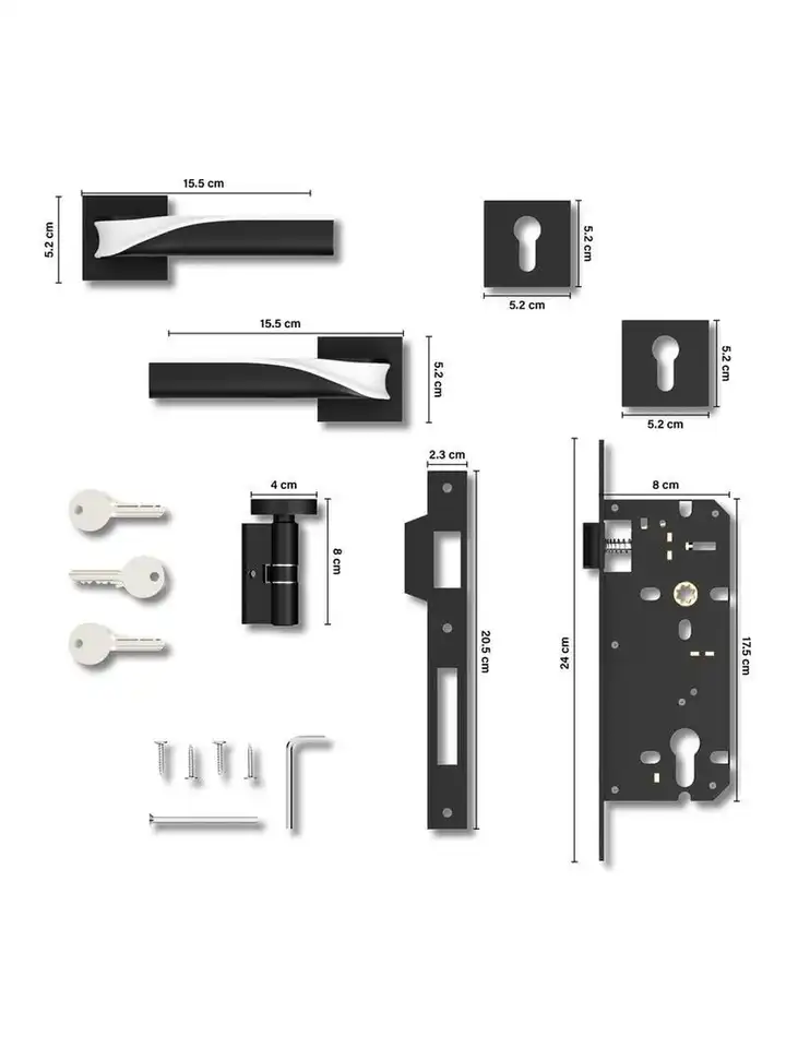 Buy GLOXY Zinc Mortise Satin Finish Door Lock Handle Set with