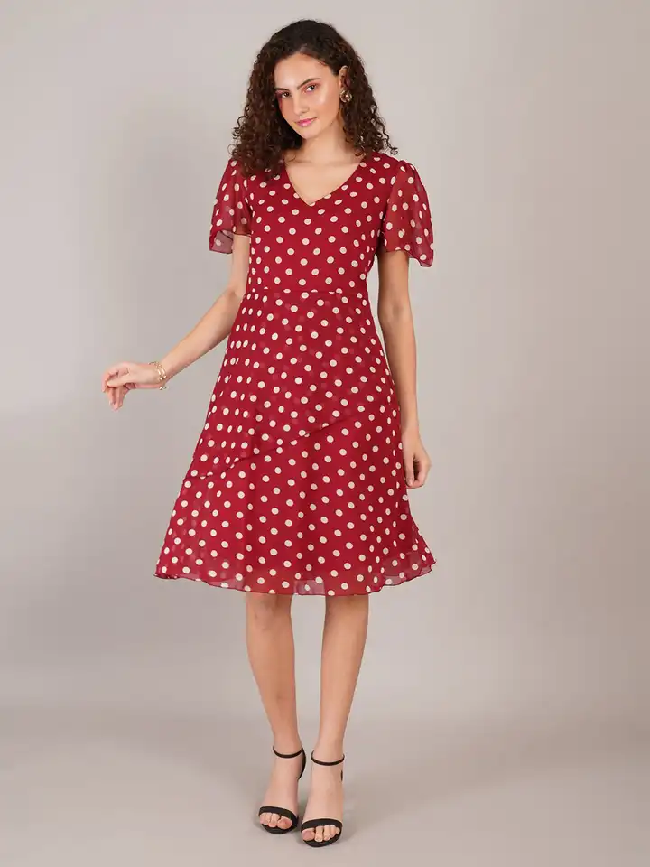 slim fit dress slacks Adrina Ruffle Mini Dress