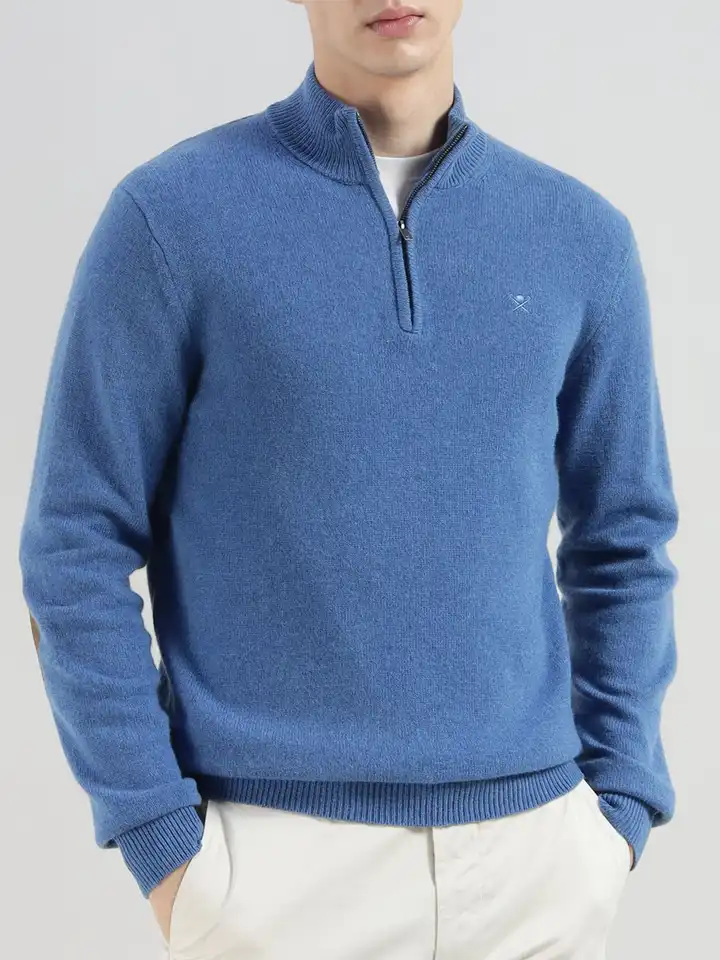 Harry② Buy HACKETT LONDON Men Mock Collar Half Zipper Pure Cotton