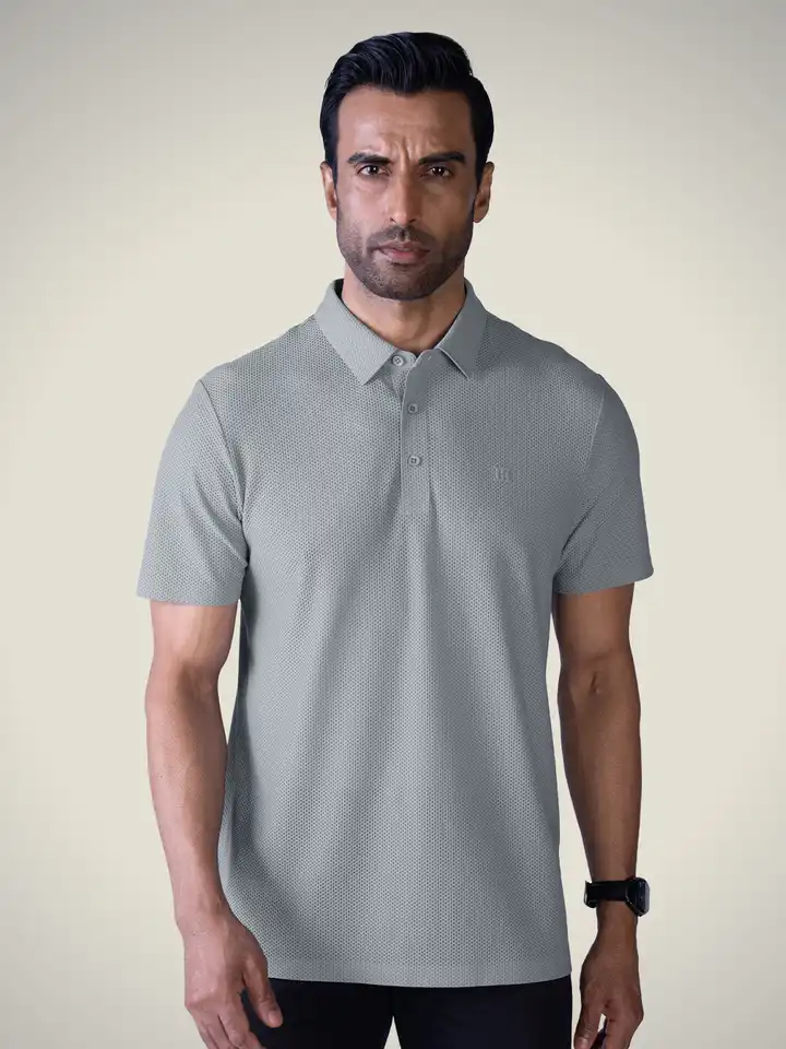 Buy Hektor Snap Button Bubble Jacquard Bonded Wrinkle Resistant