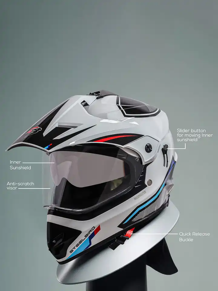 Buy Steelbird SBH 13 ISS Racer Double Visor Full Face Helmet