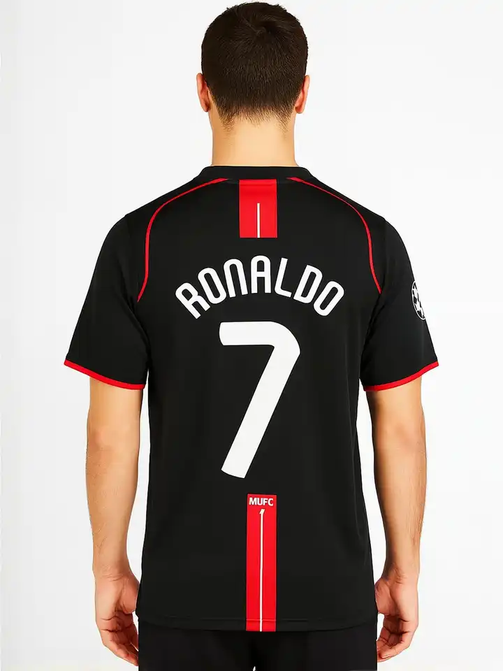 Buy dostitch Men Manchester United Away kit Ronaldo 7 Black AIG