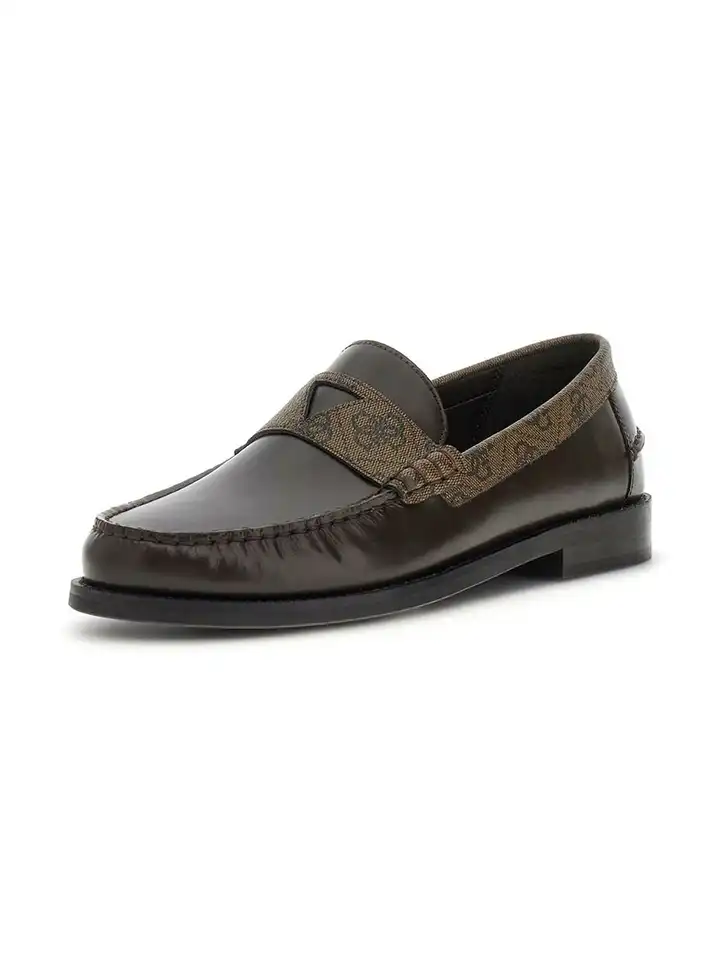 Buy GUESS Men Textured Leather Loafers - Casual Shoes for  display picture 1
