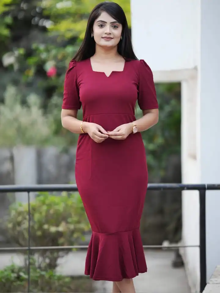 strapless open back dress Shaperin Deep V Bodycon Dress Built-in Shapewear Stretch Mini Dress Red / M main image 0