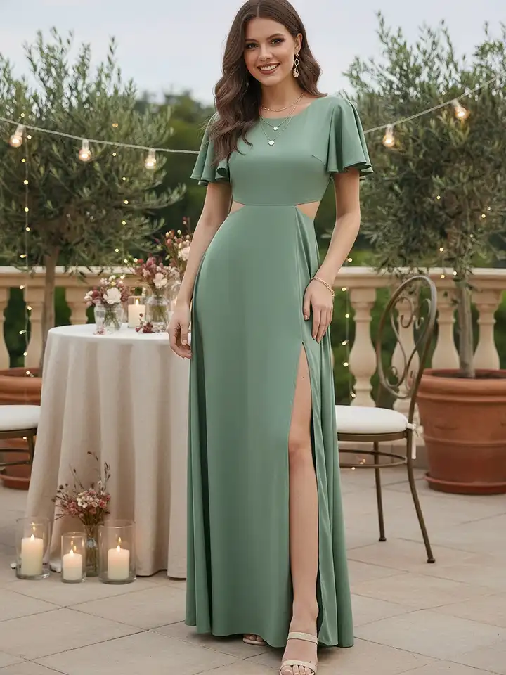 Buy Berrylush Women Gorgeous Green Solid Flounced Dress - Dresses for Women  15598292 | Myntra
