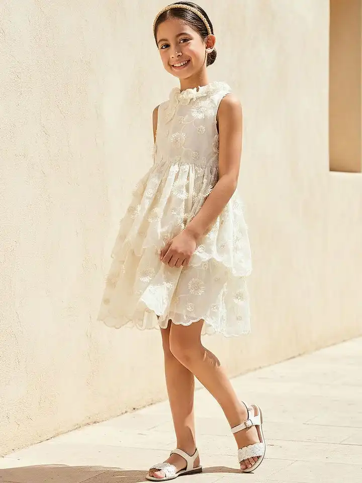 slim fit dress slacks City Studios Juniors' Lace Appliqué Fit & Flare Dress – DGFOutlet main image 1