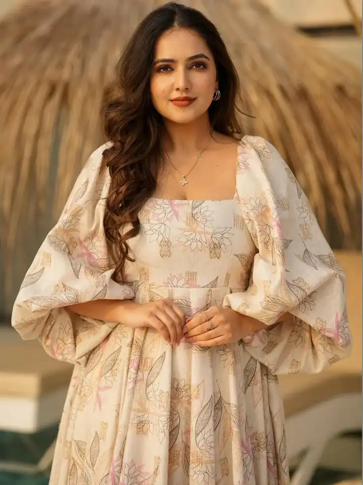Buy CORSICA Floral Print Puff Sleeve Ruffled Fit & Flare Maxi Dress -  Dresses for Women 39289993 | Myntra