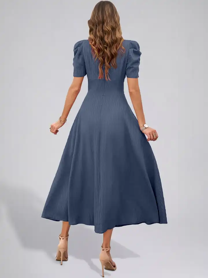 Buy CORSICA Puff Sleeve A-Line Midi Dress - Dresses for Women 39592218