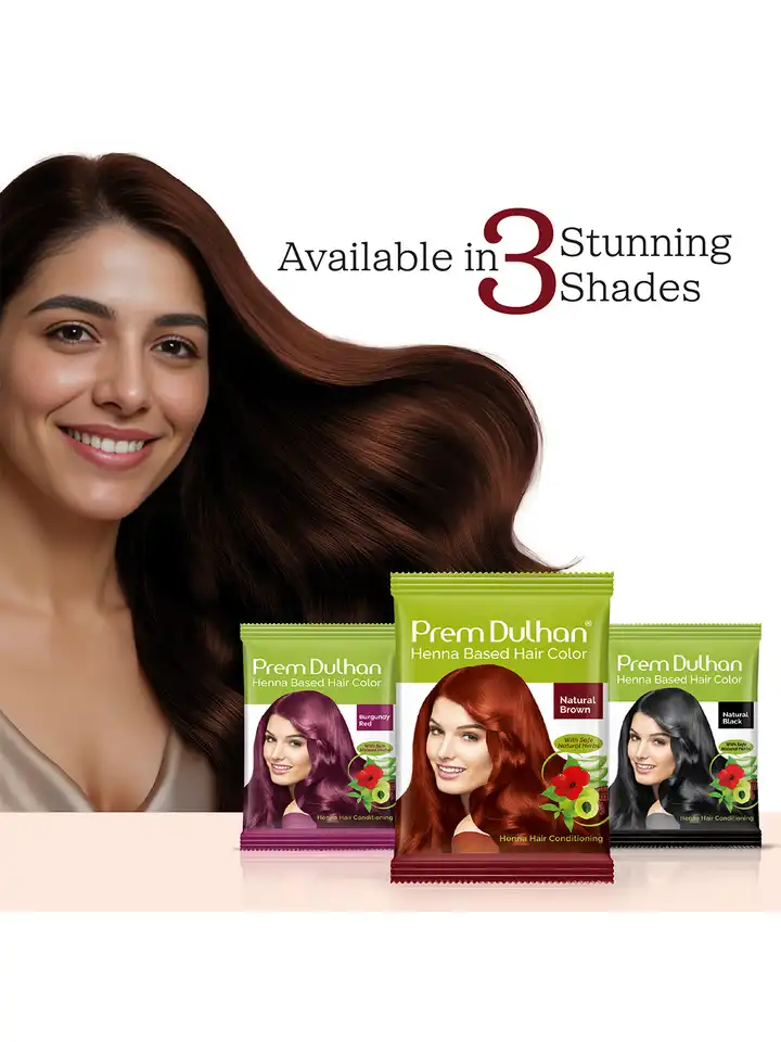 Buy Prem Dulhan Set Of 40 Henna Based Hair Color-10g Each-Natural