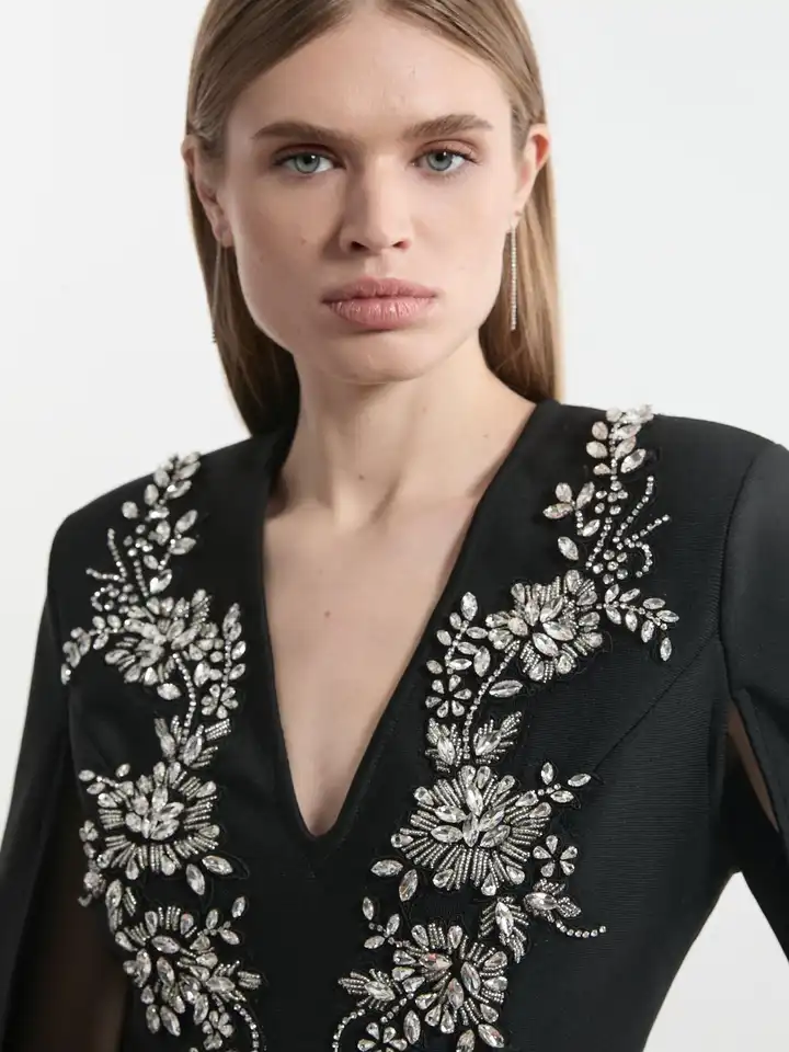 Buy Karen Millen Embellished Cape Sleeve Sheath Mini Dress - Dresses for  Women 39629462 | Myntra