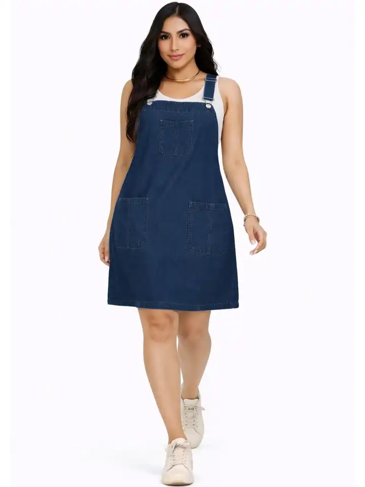 Buy Tripursundari Fashion Denim Pinafore Mini Dress - Dresses for Women  40730291 | Myntra