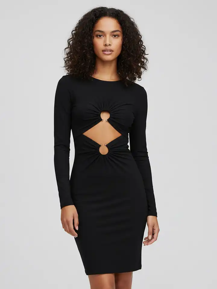 Buy LULU & SKY Black Full Sleeves Cut-out Detail Mini Bodycon Dress Dresses - Dresses for Women 35019923 | Myntra Buy LULU & SKY Black Full Sleeves Cut-out Detail Mini Bodycon Dress Dresses - Dresses for Women 35019923 | Myntra