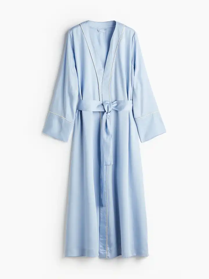 h and m blue and white floral dress Martini Habotai Silk Dress in Blue main image 1