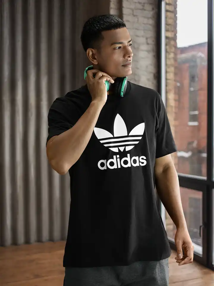 Buy ADIDAS Originals Men Trefoil Brand Logo Printed Pure Cotton T