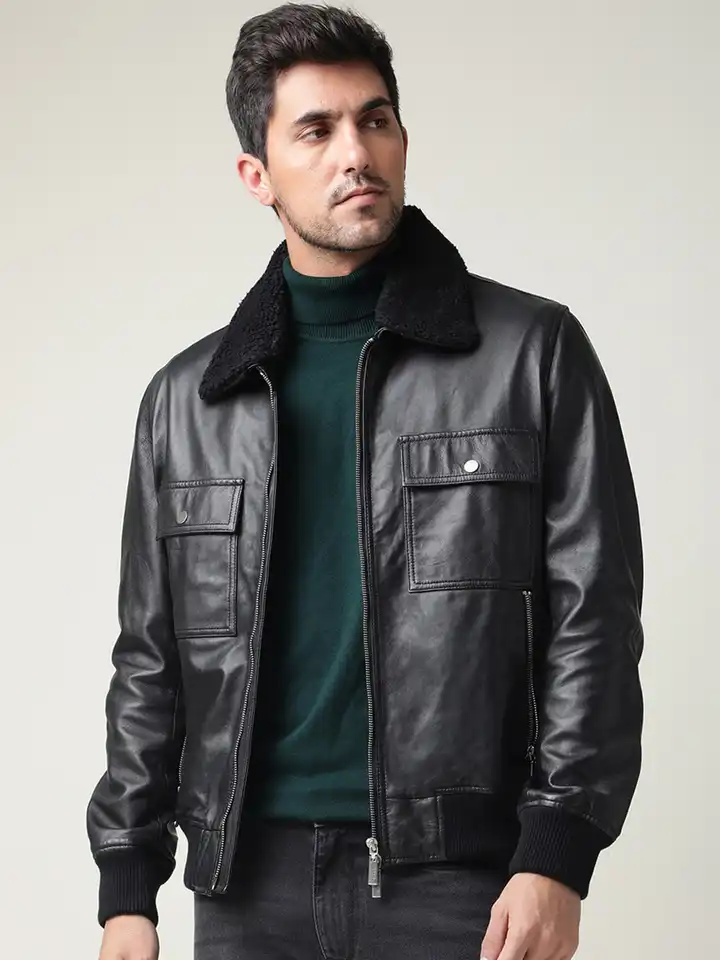 Buy RARE RABBIT Men Duren Slim Fit Duren Leather Jacket - Jackets