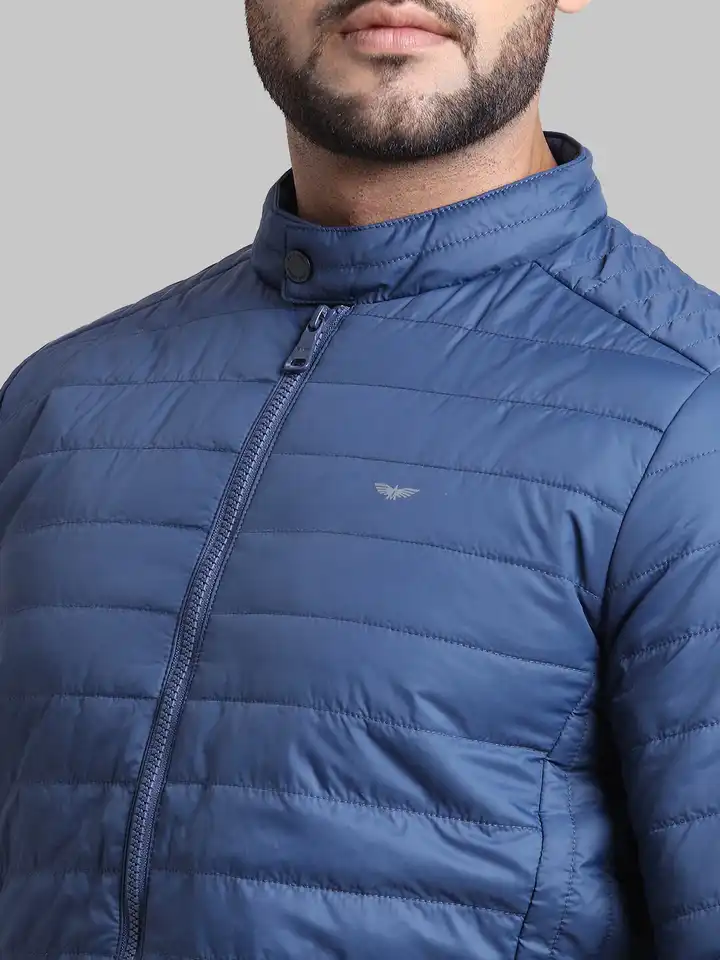 Buy Park Avenue Men Blue Solid Padded Jacket - Jackets for Men