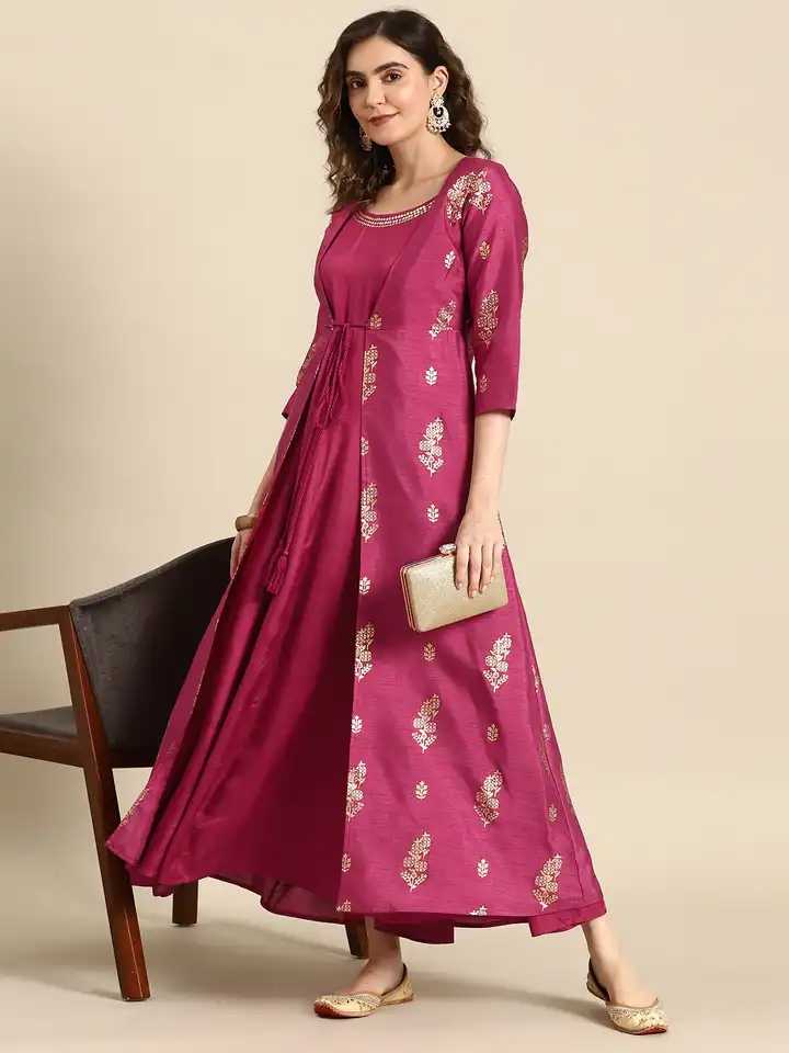 chinese dress ladies Buy Pista Green Jacket Maxi Dress |Women Dresses