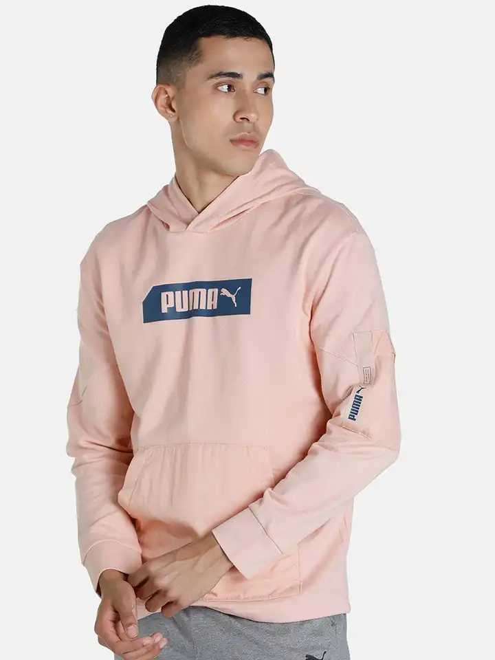 puma pink hoodie mens