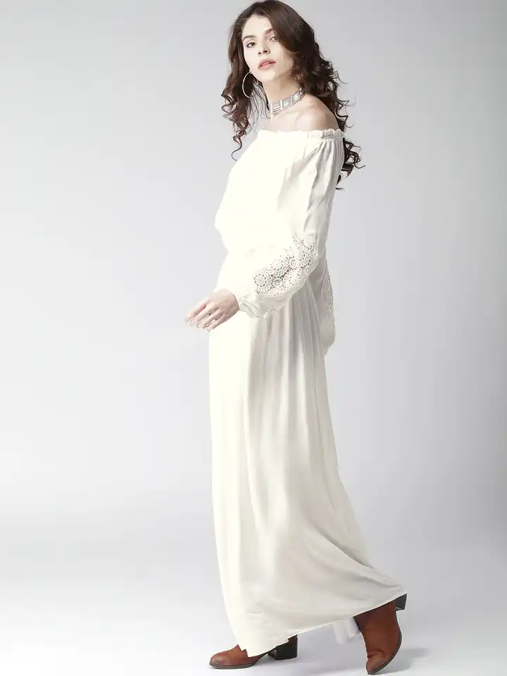 Buy FOREVER 21 Women White Solid Maxi Dress - Dresses for Women 2098515 |  Myntra