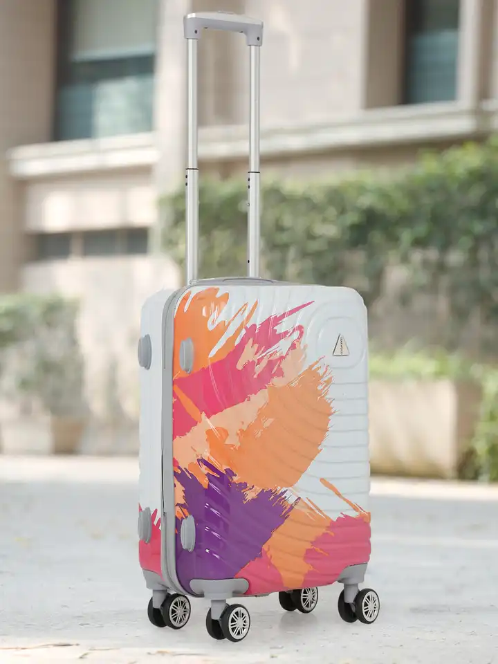 Buy Teakwood Leathers Abstract Printed Cabin Hard Trolley Bag 57