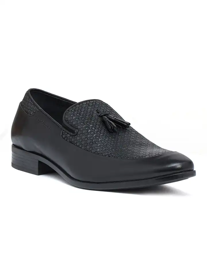 Hush Puppies Black Tassel Loafers for Men HUSH PUPPIES BLACK LEATHER LOAFERS WITH TASSELS SIZE 10M | eBay main image 4