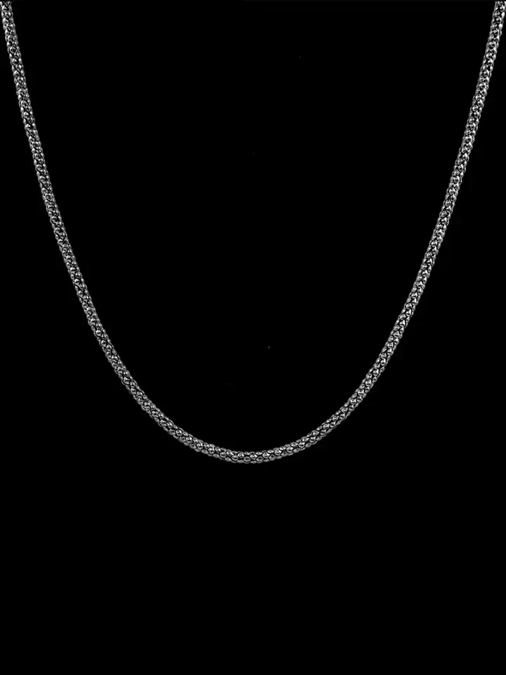 Nakabh Chaîne En Acier Inoxydable Argentée Pour Homme – Collier 55cm Résistant Et Élégant