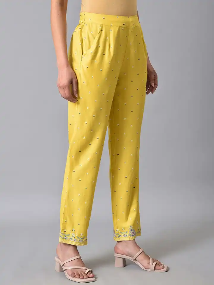 yellow cigarette trousers Buy W Women Slim Fit Cigarette Trousers - Trousers for Women 22247692