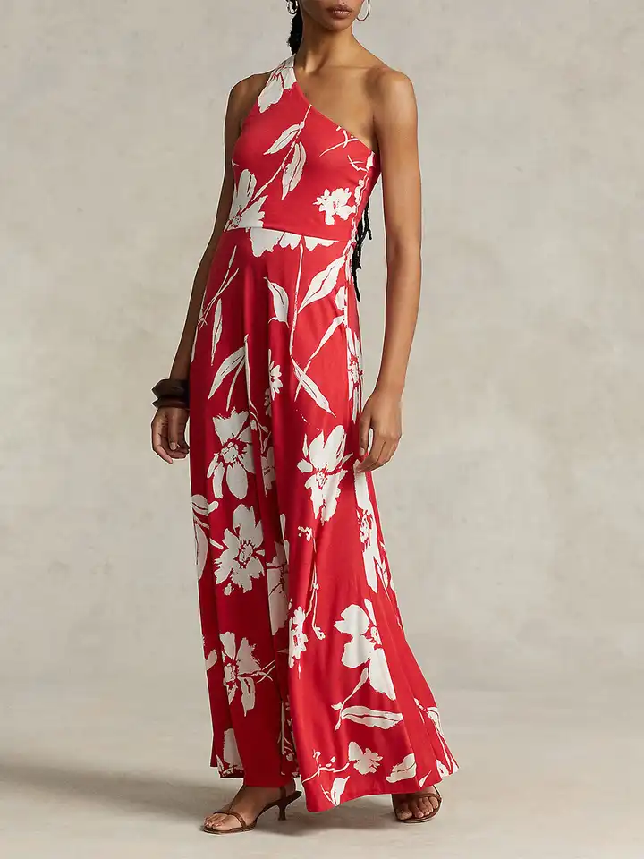 sachin and babi light blue dress Lauren Ralph Lauren Women's One-Shoulder Cocktail Dress