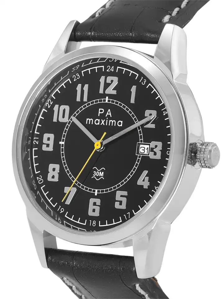 Buy maxima Men Leather Straps Analogue Watch 60095LMGI - Watches