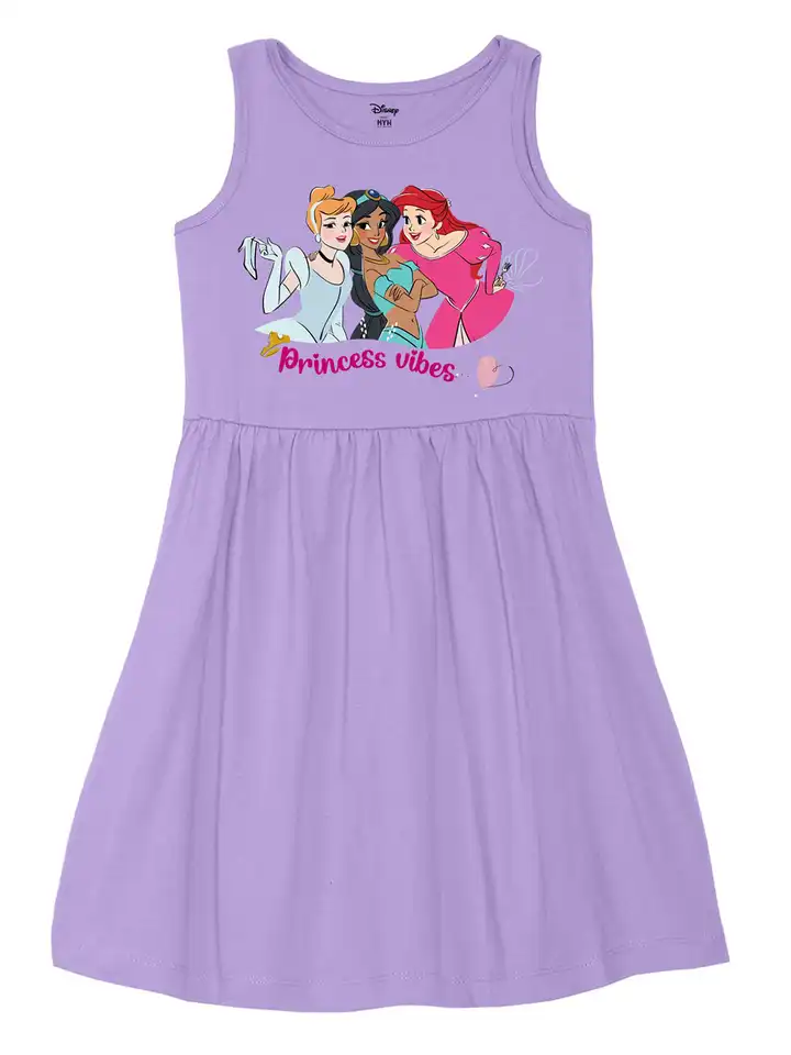 Buy Wear Your Mind Girls Disney Princess Printed Pure Cotton Fit & Flare  Dress - Dresses for Girls 22514766 | Myntra